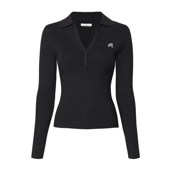 NWT Malbon Golf Women XL Helena V Neck Sweater Embroidered Logo Navy - Picture 1 of 9